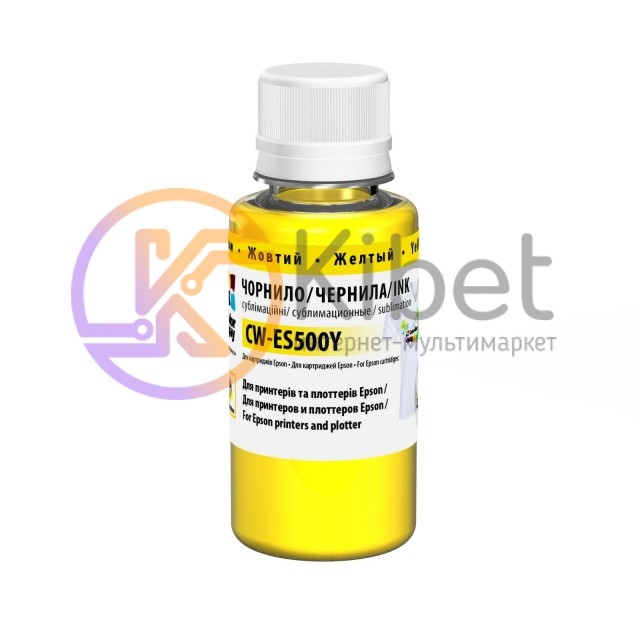 Чернила сублимационные ColorWay Epson, Yellow, 100 мл (CW-ES500Y01)