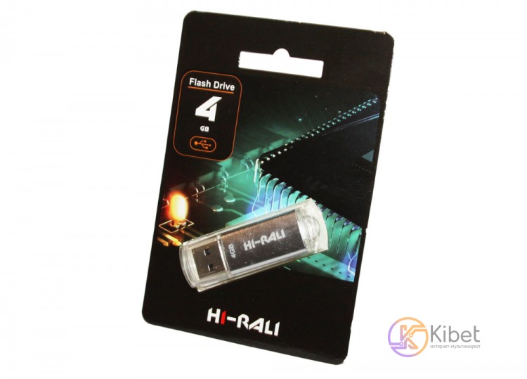 USB Флеш накопитель 4Gb Hi-Rali Rocket series Silver, HI-4GBVCSL