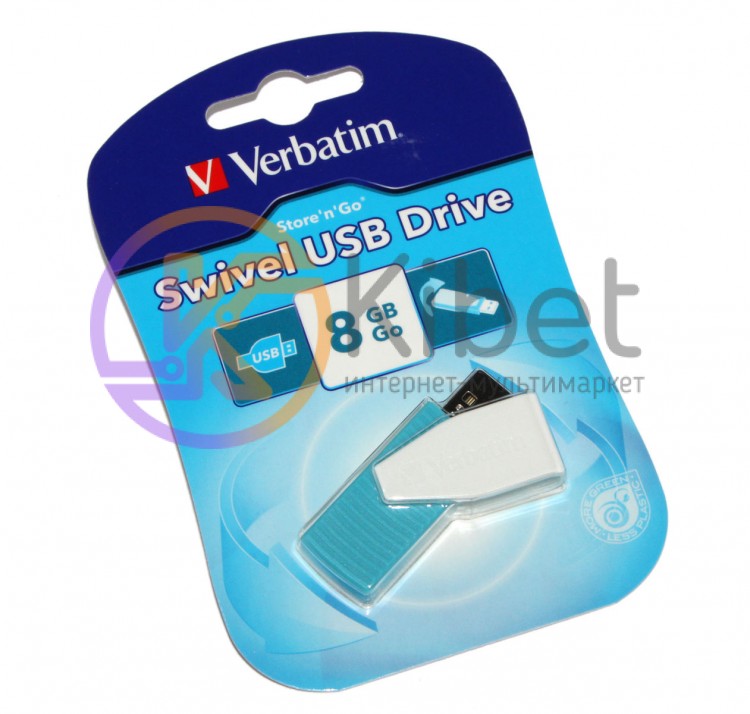 USB Флеш накопитель 8Gb Verbatim Store'N'Go Swivel Blue 49812