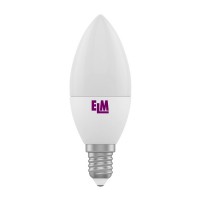 Лампа светодиодная E14, 4W, 3000K, C37, ELM, 320 lm, 220V (18-0076)