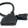 Переходник Atcom сплиттер HDMI (male) to 2 HDMI (female), длина кабеля 10 см