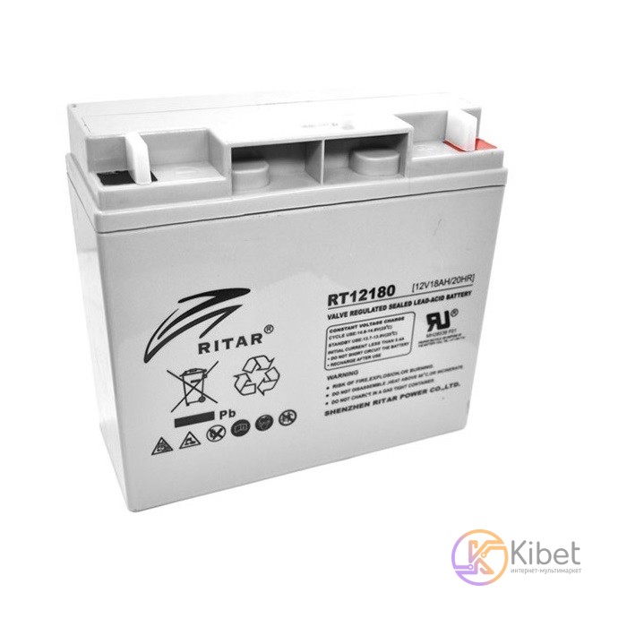 Батарея для ИБП 12В 18Ач Ritar RT12180 12V 18.0Ah 181х77х167 мм (RT12180)