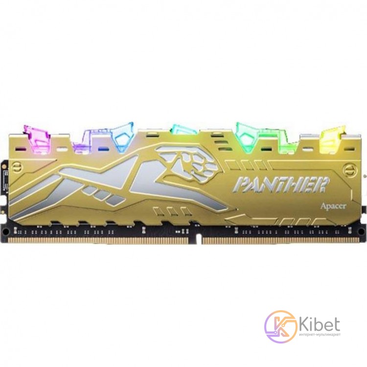 Модуль памяти 8Gb DDR4, 3000 MHz, Apacer Panther Rage RGB, Gold Silver, 16-18-18