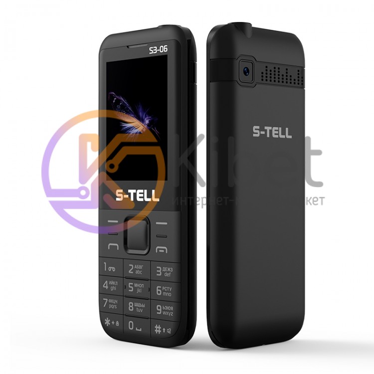 Мобильный телефон S-Tell S3-06 Black, 2 Sim, 2.4' TFT (128x160), BT, FM, Cam 0.3