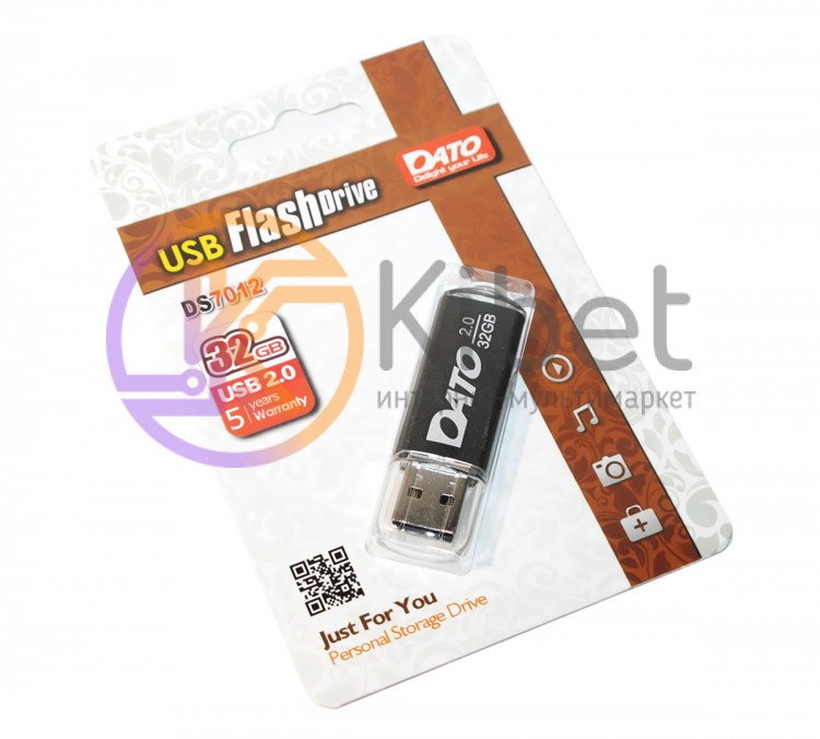 USB Флеш накопитель 32Gb DATO DS7012 Black, DT_DS7012BL 32Gb