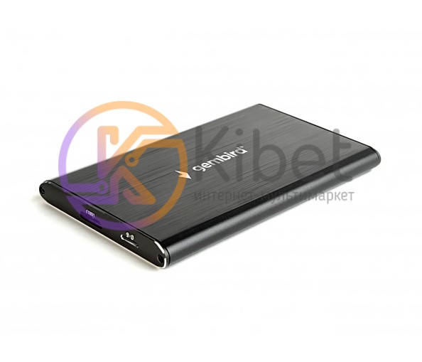 Карман внешний 2.5' Gembird, Black, USB 3.0, 1xSATA HDD SSD, питание по USB, алю