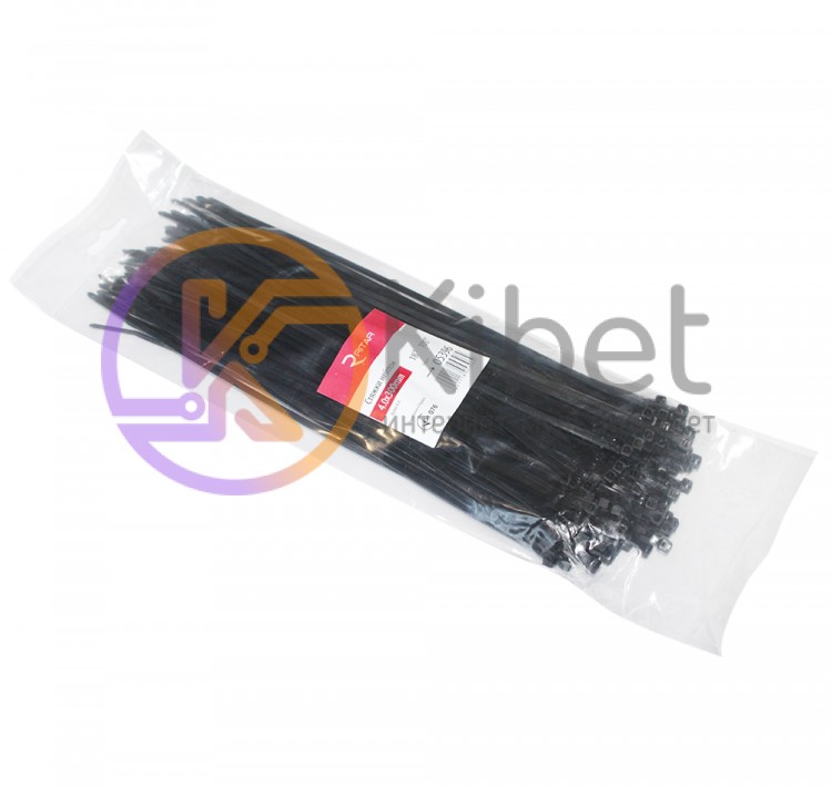 Стяжки для кабеля, 300 мм х 4,0 мм, 100 шт, Black, Ritar (CTR-B4300)