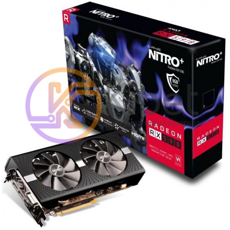 Видеокарта Radeon RX 590, Sapphire, NITRO+ Special Edition, 8Gb DDR5, 256-bit, D