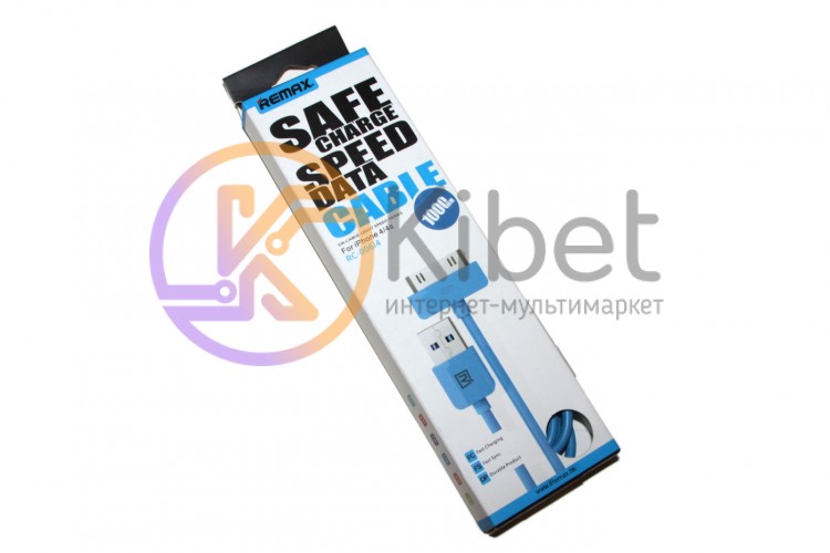 Кабель USB - iPhone 4, Remax 'Safe Charge Speed Data', Blue, 1 м (RC-006i4)