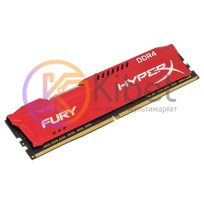 Модуль памяти 8Gb DDR4, 2666 MHz, Kingston HyperX Fury, Red, 16-18-18, 1.2V, с р