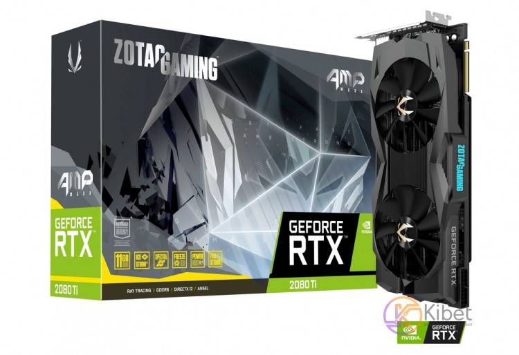 Видеокарта GeForce RTX 2080Ti, Zotac, AMP MAXX, 11Gb DDR6, 352-bit, HDMI 3xDP US