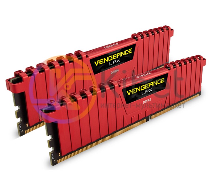 Модуль памяти 8Gb x 2 (16Gb Kit) DDR4, 2133 MHz, Corsair Vengeance LPX, Red, 13-