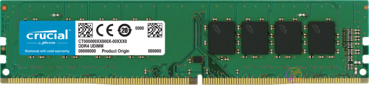 Модуль памяти 4Gb DDR4, 3200 MHz, Crucial, CL22, 1.2V (CT4G4DFS632A)