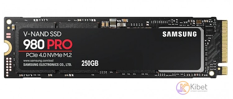 Твердотельный накопитель M.2 250Gb, Samsung 980 Pro, PCI-E 4x 4.0, MLC 3-bit V-N