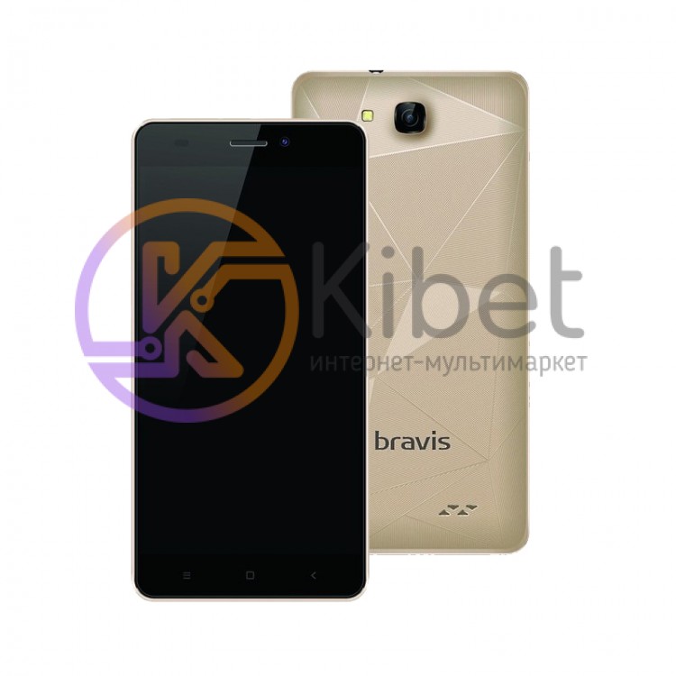Смартфон Bravis A503 JOY Gold, 2 MiniSim, сенсорный емкостный 5' (1280x720 ) IPS