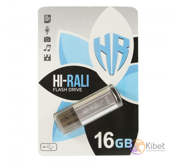 USB Флеш накопитель 16Gb Hi-Rali Stark series Silver, HI-16GBSTSL
