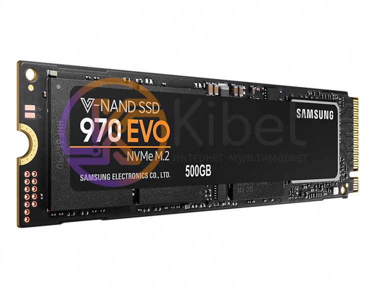 Твердотельный накопитель M.2 500Gb, Samsung 970 Evo, PCI-E 4x, TLC 3-bit V-NAND,