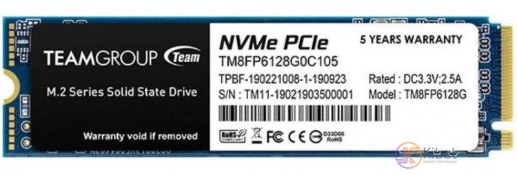 Твердотельный накопитель M.2 128Gb, Team MP33, PCI-E 4x, 3D TLC, 1500 500 MB s (
