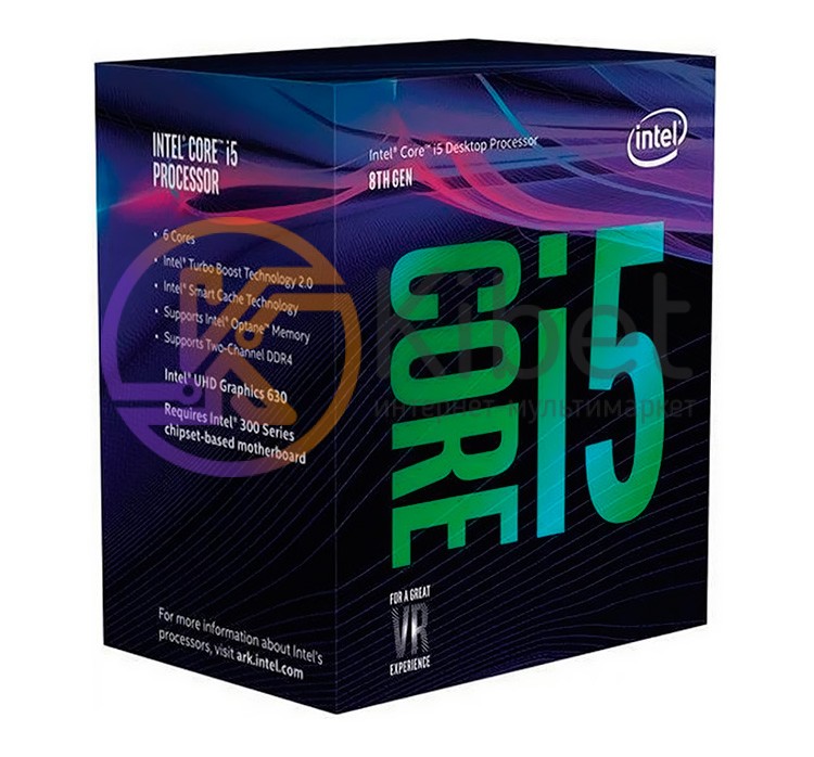 Процессор Intel Core i5 (LGA1151) i5-8600K, Box, 6x3,6 GHz (Turbo Boost 4,3 GHz)