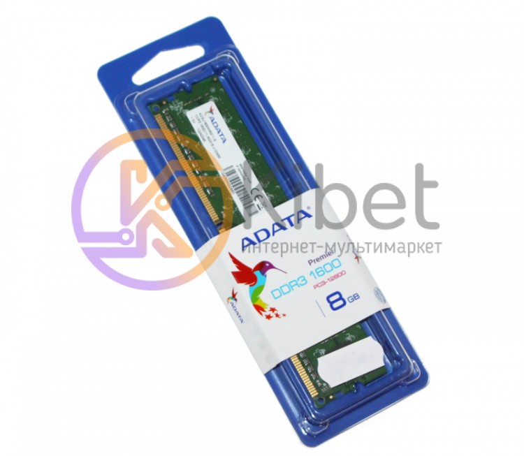 Модуль памяти 8Gb DDR3, 1600 MHz (PC3-12800), A-Data Original, 11-11-11-28, 1.5V