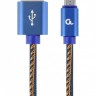 Кабель USB - micro USB 2 м Cablexpert, премиум, 2.1А синий (CC-USB2J-AMmBM-2M-BL
