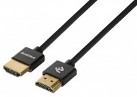 Кабель HDMI - HDMI, 2 м, Black, V2.0, 2E, позолоченные коннекторы, Ultra Slim (2