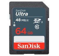 Карта памяти SDXC, 64Gb, Сlass10 UHS-I, SanDisk R48MB s Ultra (SDSDUNB-064G-GN3I
