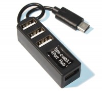 Концентратор USB Type-C, 4 ports, Black, 480 Mbps (YT-HTCP3101 4)