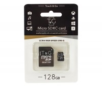 Карта памяти microSDXC, 128Gb, Class10 UHS-3, T G, SD адаптер (TG-128GBSD10U3-01