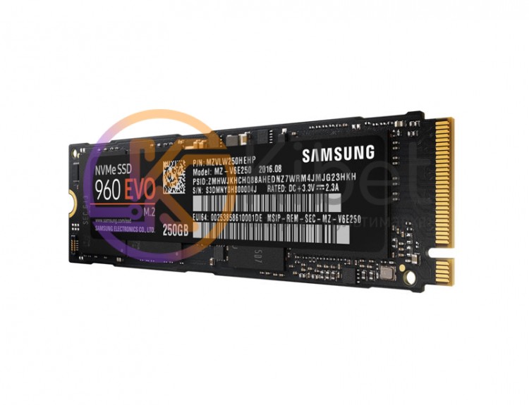 Твердотельный накопитель M.2 250Gb, Samsung 960 Evo, PCI-E 4x, 3D V-NAND, 3200 1