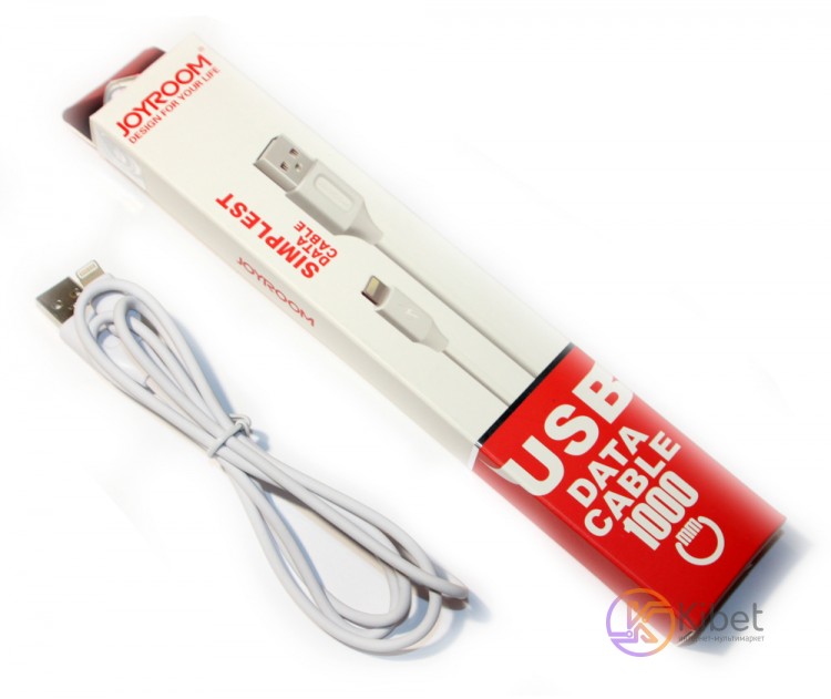 Кабель USB - iPhone 5, Joyroom 'Simplest Data Cable', White, 1 м