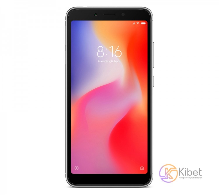 Смартфон Xiaomi Redmi 6A Grey 2 32 Gb, 2 Nano-Sim, сенсорный емкостный 5,45' (14