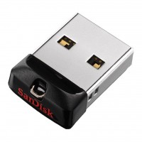 USB Флеш накопитель 64Gb SanDisk Cruzer Fit, Black, компактный размер (SDCZ33-06