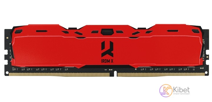 Модуль памяти 8Gb DDR4, 3200 MHz, Goodram IRDM X, Red, 16-18-18, 1.35V, с радиат