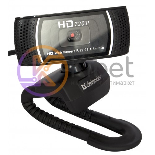 Веб-камера Defender G-Lens 2597, Black, 2 Mp, 1280x720 30 fps, микрофон, автофок