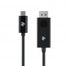 Кабель DisplayPort (M) - USB Type-C (M), 2E, Black, 1 м, прорезиненный, 4K (2E-W