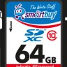 Карта памяти SDXC, 64Gb, Сlass10, SmartBuy (SB64GBSDXC10)