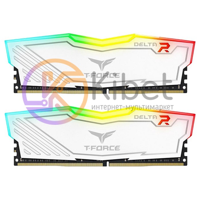 Модуль памяти 8Gb x 2 (16Gb Kit) DDR4, 2666 MHz, Team T-Force Delta RGB, White,