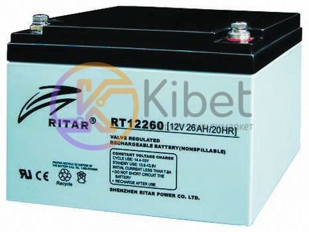 Батарея для ИБП 12В 26Ач Ritar RT12260 12V 26.0Ah 181х77х167 мм