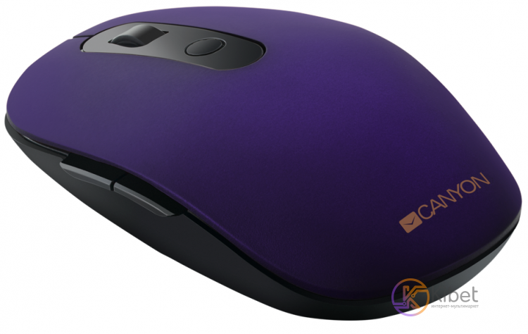 Мышь беспроводная Canyon MW-9, Purple, USB, оптическая, Bluetooth 2.4 GHz, 800
