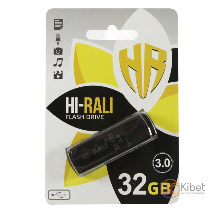 USB 3.0 Флеш накопитель 32Gb Hi-Rali Taga series Black, HI-32GB3TAGBK