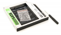 Шасси для ноутбука HQ-Tech, Black, 12.7 мм, для SATA 2.5', алюминиевый корпус (H