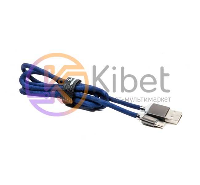Кабель USB 2.0 - 1.0м AM Type-C Cablexpert CCPB-C-USB-07B, Blue, премиум, 2.4А