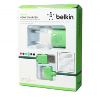 Сетевое зарядное устройство Belkin, Green, 1A, кабель USB - iPhone 4 (F8JO17E)