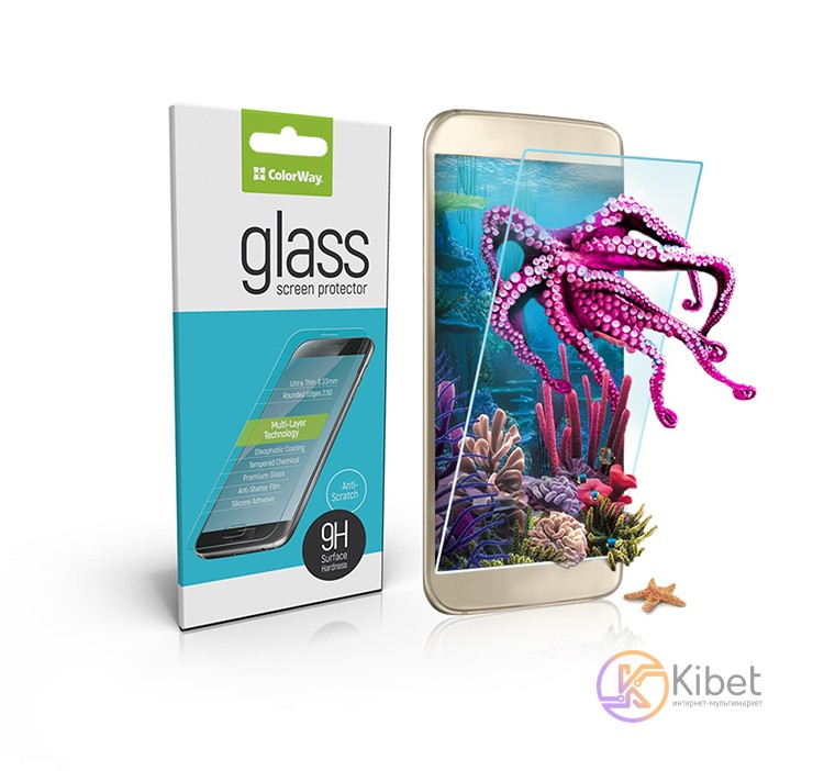 Защитное стекло для Nokia 7 Plus Dual, ColorWay, 0.33 мм, 2,5D, (CW-GSREN7P)