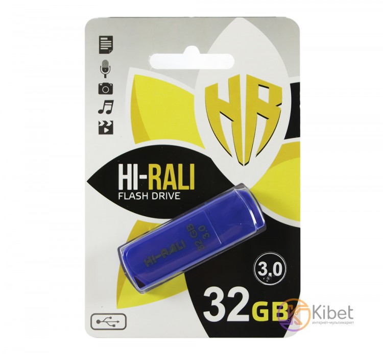 USB 3.0 Флеш накопитель 32Gb Hi-Rali Taga series Blue, HI-32GB3TAGBL