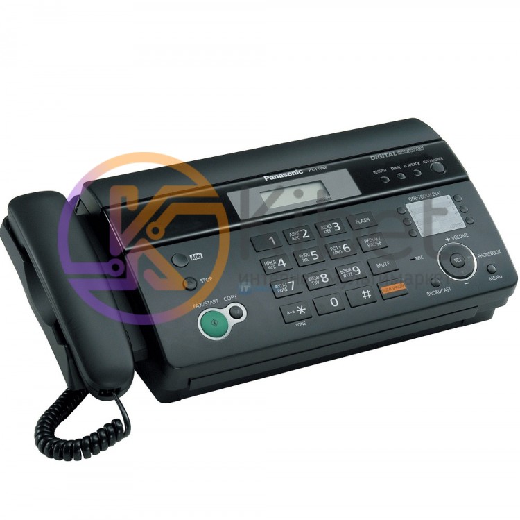 Факсимильный аппарат Panasonic KX-FT982UA-B (Черный) термобумага, АОН,Caller ID,