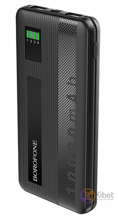 Универсальная мобильная батарея 10000 mAh, Borofone BT32, Black, 2xUSB, 2A, вход
