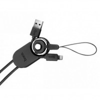 Кабель USB - Lightning, Hoco Mobile phone strap 2.1A U21, 77 cм, Black