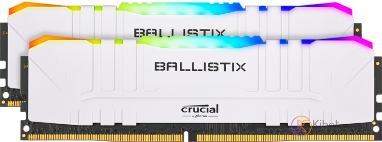 Модуль памяти 16Gb x 2 (32Gb Kit) DDR4, 3200 MHz, Crucial Ballistix RGB, White,